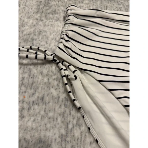 Calia  Womens swim Bikini Set Black Halter Top Striped High Waisted Bottoms NWT - Picture 5 of 6